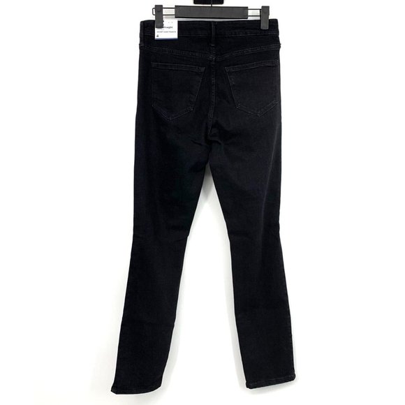 Old Navy Jeans Black High Rise Power Slim Straight Distressed NWT - Picture 5 of 8